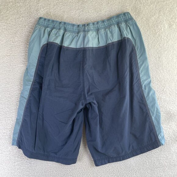 Nike Swim Trunks Shorts Mens Large Elastic Waistband Mesh Lined Zip Pocket Blue - Picture 2 of 12